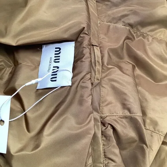 Miu Miu Buttoned Hooded Coat in Grey Mohair Wool - Picture 8 of 9